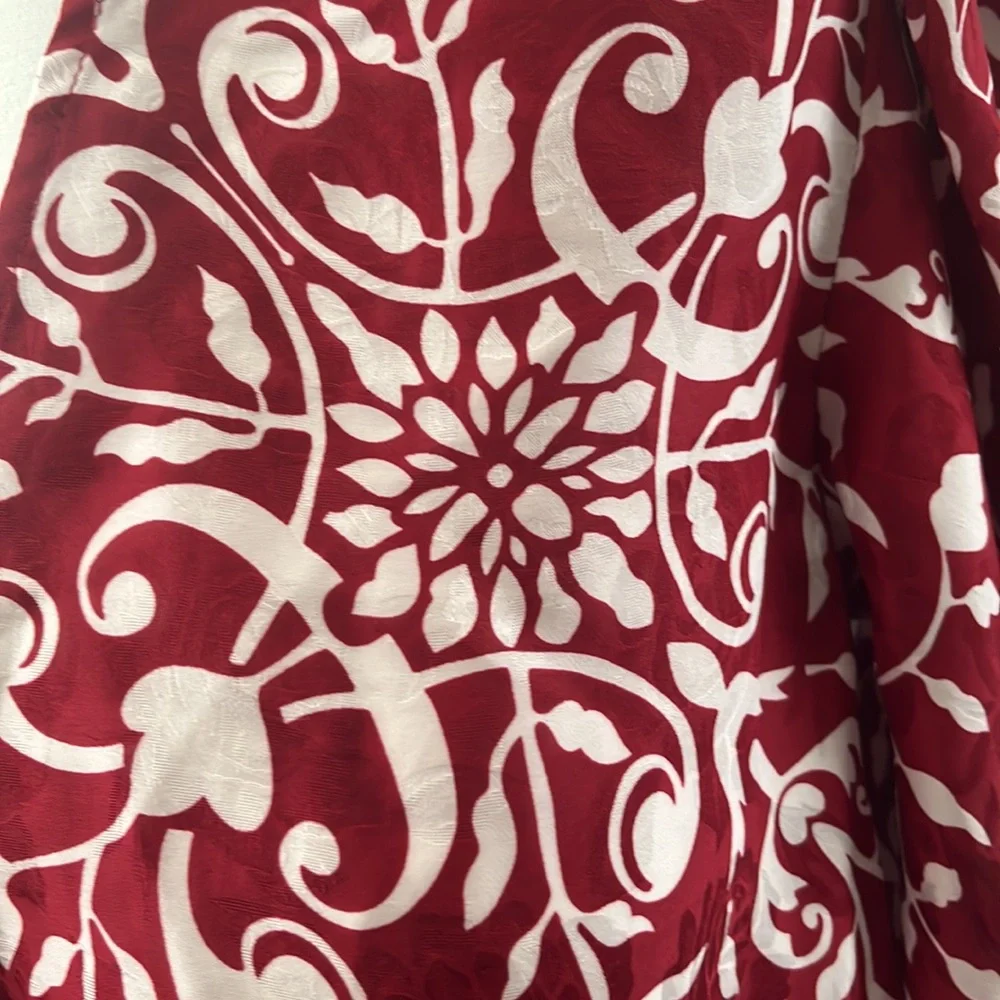 The Kooples Red and White Floral Print Puff-Sleeve Blouse - Picture 3 of 15